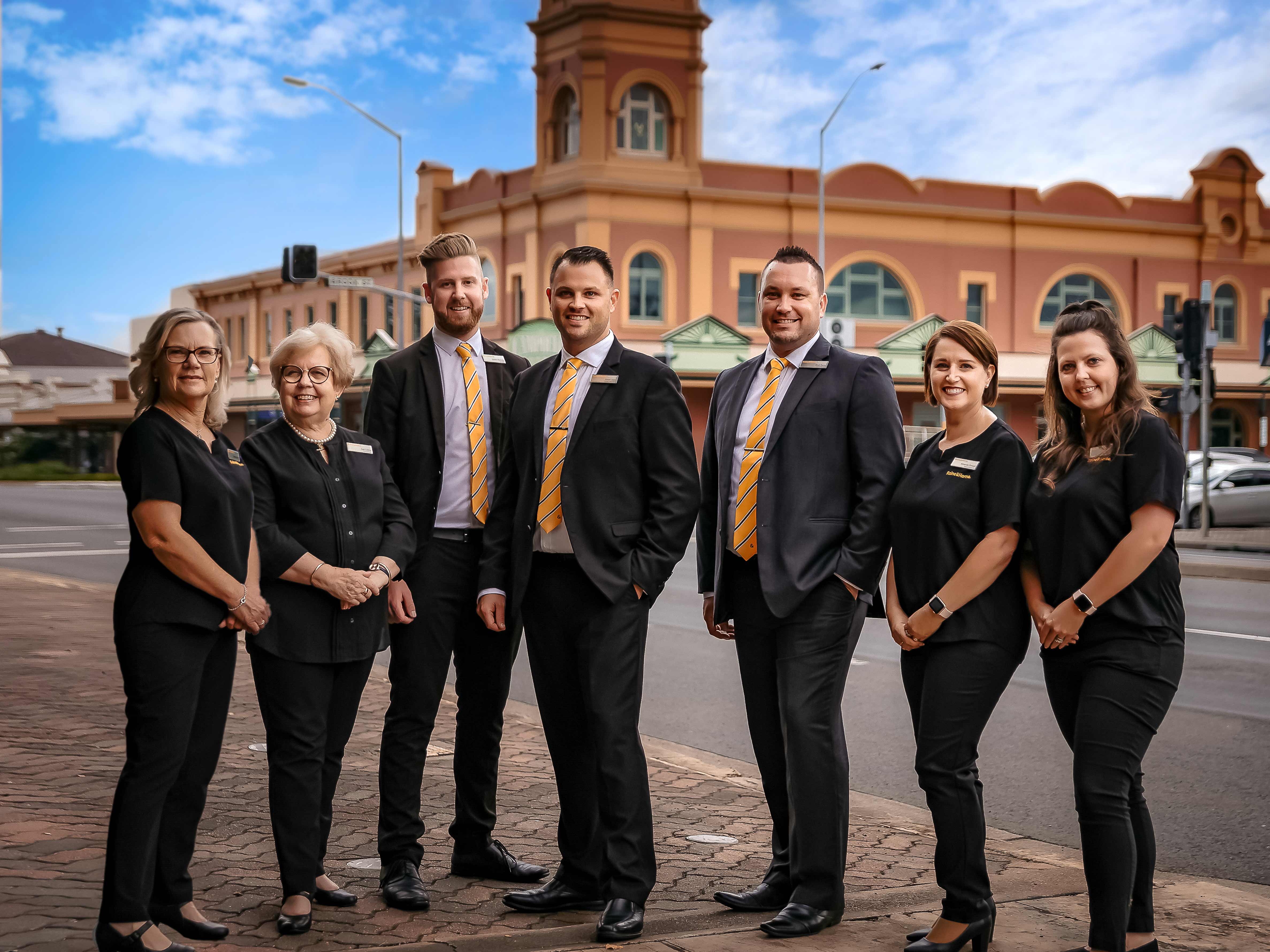 team on street